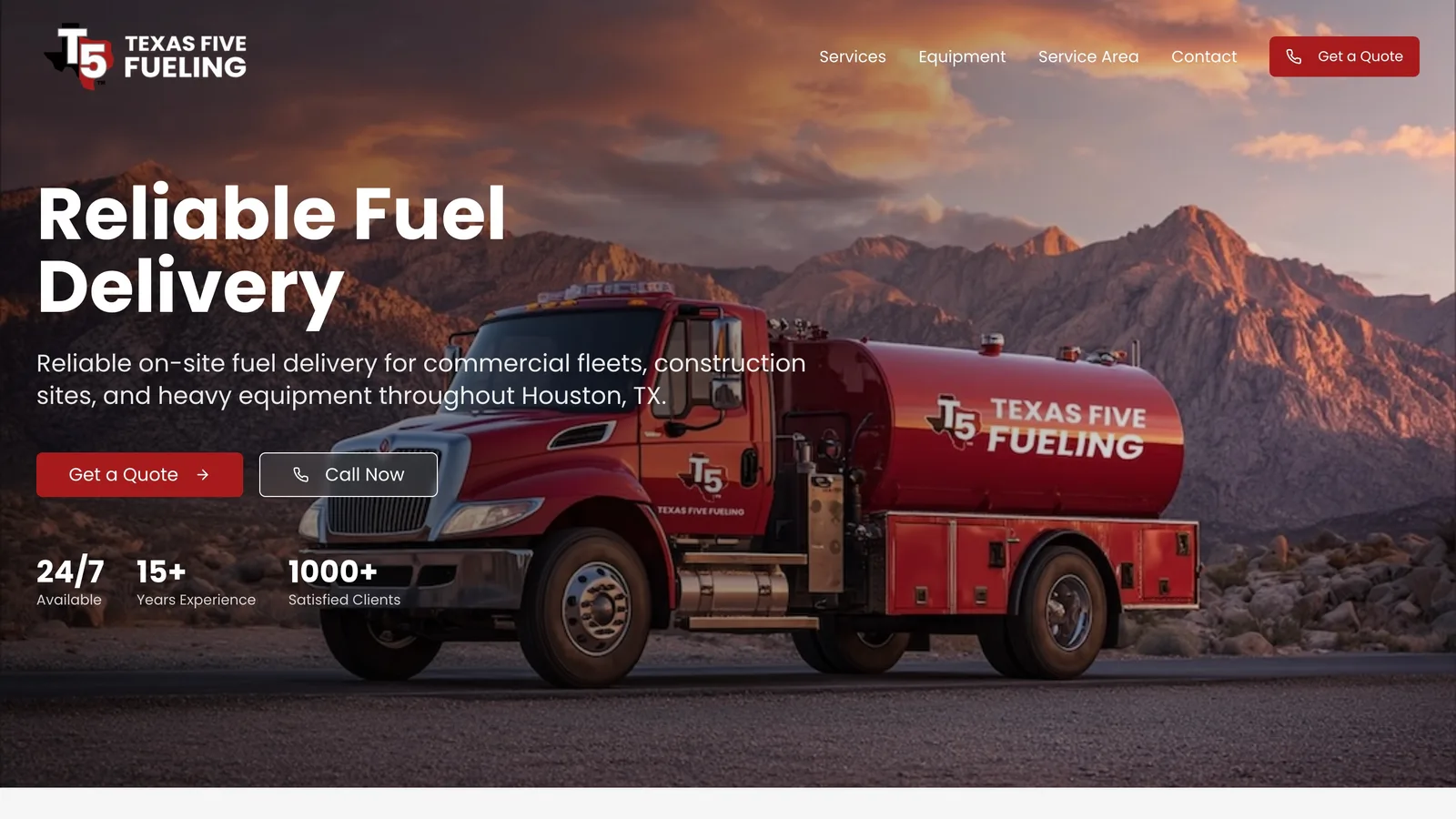 Texas Five Fueling website screenshot