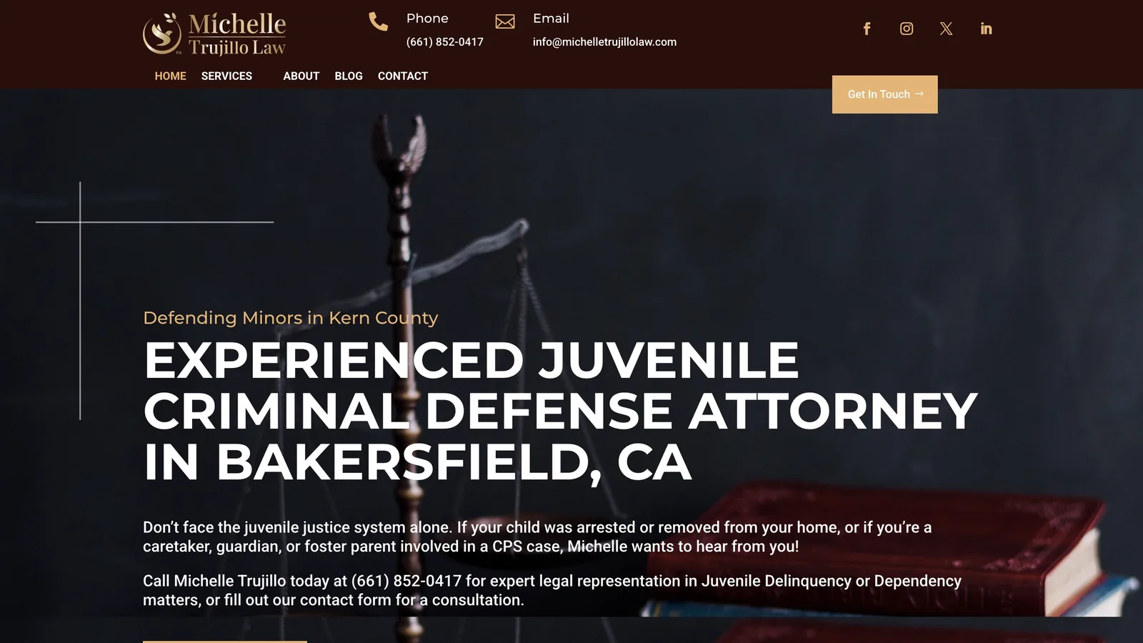 Michelle Trujillo Law website screenshot
